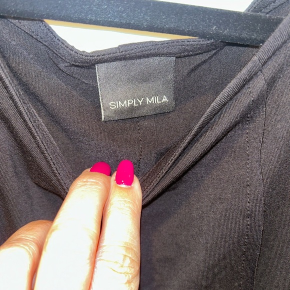 Simply Mila Black Wearable Art Maxi Dress With Long Fringe Bottom Size Large - Picture 3 of 8